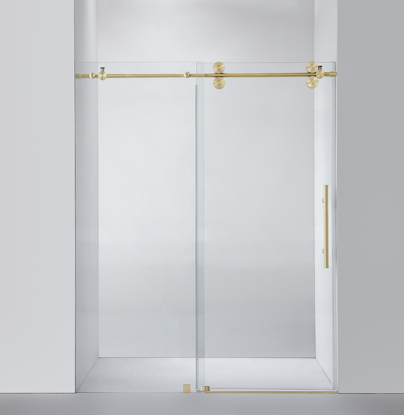 GLASS FRAMELESS SHOWER DOOR BRUSHED GOLD