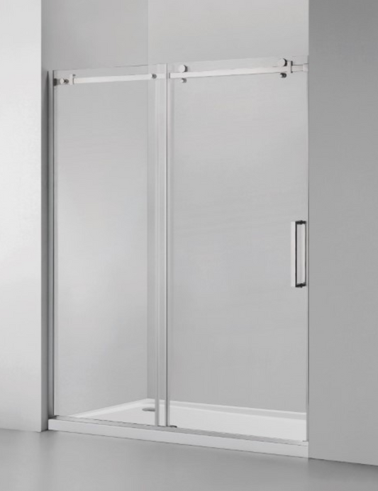 GLASS FRAMELESS SHOWER DOOR BRUSHED NICKEL